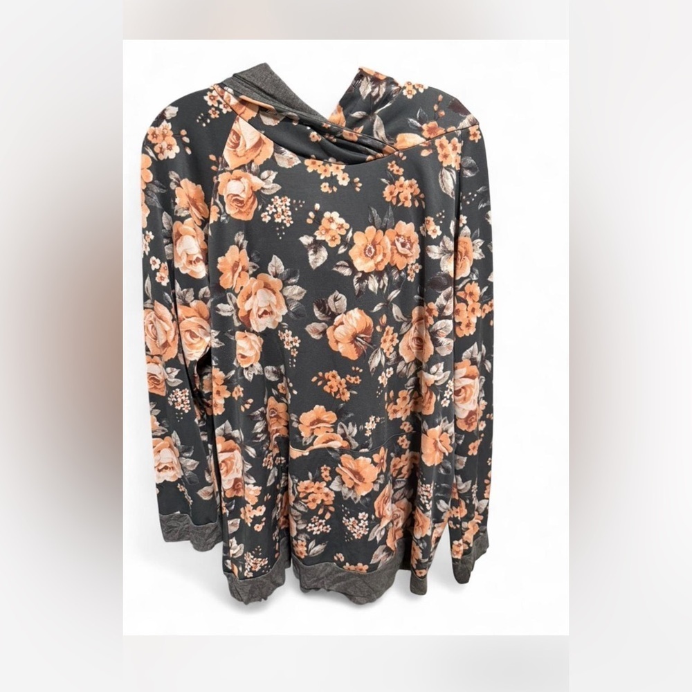 Egy Floral Hoodie with pink and Gray Pattern - Picture 2 of 8